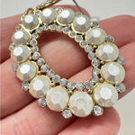 2 Pairs Rhinestones Costume Jewelry Dangle Earrings Pierced Glam Silver Photo 2