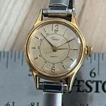 Timex Ladies Watch Vintage Two Tone Stretch Bracelet Gold Tone Dial Photo 0