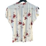John Paul Richard Uniform  women's size medium floral blouse, cream and maroon Photo 1