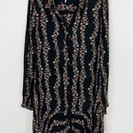Free People Buttondown Shirt Dress Black Combo Small Photo 2
