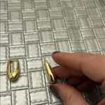 Chunky Gold Teardrop Huggie Earrings Photo 3