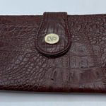 Vintage CVP croc embossed leather wallet . Brown Photo 0