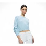 Alice + Olivia ✨ “Sherrell” Blue Cashmere Cropped Sweater Size Medium Photo 3