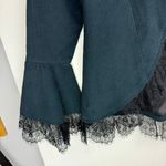 The Pyramid Collection Corduroy Corset Lace Up Jacket Sz Small Lace Trim Black Photo 7