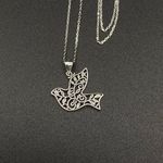 Dove With Vines Solid Sterling Silver Necklace Photo 1