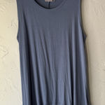 LOGO Layers Tank Top Womens Large Blue Sleeveless Rayon Spandex Tunic Stretchy Photo 0
