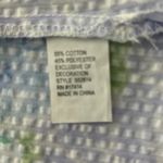 Miss Elaine Housecoat Womens Medium Blue Floral Seersucker Lightweight‎ Summer Photo 7