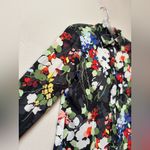 Banana Republic Floral Button Down Shirt Black Colorful | XS (fits S/M) Photo 3