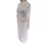 Nwt Blue B Boat Neck Romance Lace Boho Ruffle Women’s Maxi Dress size Small Pink Photo 2