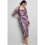 MARCHESA NOTTE Orchid & Rose Embroidered Tulle Cocktail Dress, Purple, 2 (US) Purple Photo 3