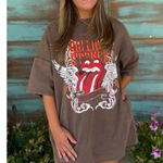 Fantastic Fawn Rolling Stones Graphic T-Shirt Dress Oversized Tee Pockets Medium Photo 0