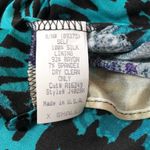 🆕 Sky stretchy silk cap sleeve pullover plunging v neck leopard animal… Size XS Photo 5