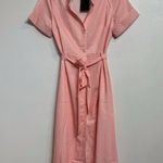 FHQ Pink Polka Dot Midi Shirt Dress Sz S NWT Photo 1