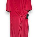 Lauren Ralph Lauren Twist Front Split Sleeve Sheath Dress Watermelon 12 Pink Photo 0