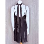 Vintage metallic jump midi body con dress with feathers and Shaw / belt scarf md Black Size M Photo 9