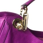 Salvatore Ferragamo GANCINI Magenta Leather Betulla Shoulder Bag w/ Side Pockets Photo 3