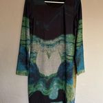 Vandana Women’s Long Sleeve Abstract Soft Dress Size Small Blue Photo 4