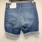 Loft  The Skinny Bermuda Shorts High Rise Dark Wash Lightly Distressed Rolled Hem Photo 2