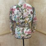 Marciano  by Guess Botanical Blouse Floral belted Long sleeves Summer Spring Sz 6 Photo 8