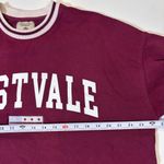 Pull & Bear Paradise League Maroon Cropped Sweatshirt Size S Long Sleeve Red Photo 13