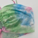 Revolve Superdown Laurena Tie Front Top in Pink Multi Tie Dye Strappy Crop Top S Photo 4