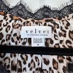 Velvet By Graham Spencer Leopard Animal Print Wrap Sleeveless Top Lace Trim M Brown Size M Photo 3