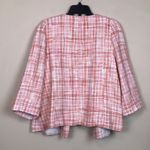 Talbots NWT  Woman Petites 20WP Tweed Knit Pink White Open Front Cardigan Jacket Photo 6