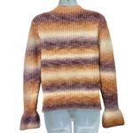 Greylin Anthropologie Orange Purple Flared Sleeve Striped Mock Neck Sweater sz M Photo 2