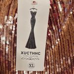 Long Sequin Dress Gold Size XL Photo 2