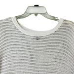 Apt. 9  Sweater Womens Small Ivory Asymmetrical Hem Open Knit Tunic Top Metallic Photo 9