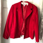 Sag Harbor  vintage Bright Red 100% Wool Blazer Jacket plus sz 16 single breasted Photo 0