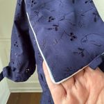 NWT British Retro Florence Navy Broderie Anglaise 50s Style Dress UK 14 US 10 Blue Photo 8