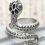 Edgy Snake Wrap Ring Silver Photo 0