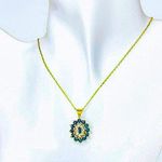 Sapphire and Diamond Vermeil Pendant & 14kt Yellow Gold Spring Clasp Necklace Photo 1