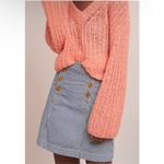 Pilcro and the Letterpress Anthropologie Button Striped Denim Mini Skirt Size 0 Photo 2