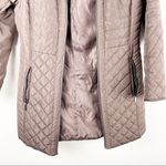 Gallery Brown Quilted Puffer Faux Fur Zip Hoodie Zipper Lined Coat, Size. Medium Photo 11