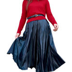 ZARA  Black Pleated Vegan Leather Wrap Midi Skirt XS Photo 0