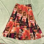 JM Collection  Abstract Boho Midi Skirt – Multicolor Pleated Photo 0