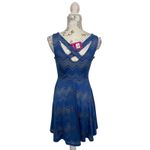 Candie's  Lace Burnout Blue Skater Dress Size S NWT Photo 1