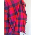 Coach Plaid Fringe Wool Blend Scarf Pink Purple Red Check Pattern 20x64 Excellen Photo 5