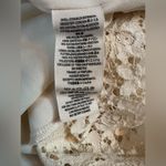 Free People  Lace V-neck Mini Back Cut Out Pleats Short Cream Dress Medium Photo 11