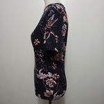 Free People Hear Me Roar Short Sleeve Keyhole Neck Floral Print Size L Bohemian Photo 2