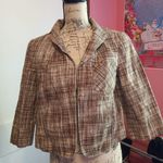 Talbots Graphic Brown Cream Plaid Blazer 8P Photo 0