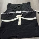 ECI  New York 100% Silk Black & White Bow Front Sleeveless Top Size 4 Photo 3