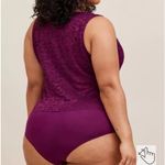 Torrid  Lace Corset Seamed Lace-Up Bodysuit Purple‎ Size 5X NWT Photo 2