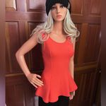 Chetta B Vibrant Coral Peplum Tank Photo 2