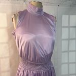 Nanette Lepore Nanette Lapore lavender satin high neck smocked Dress Size 4 Photo 1