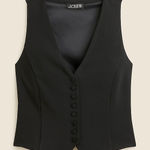 J.Crew Slim-fit Tuxedo Vest In City Crepe Women’s Size 10 Black Cropped NWT Photo 0