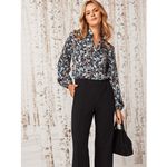 Nic+Zoe  Herringbone Blues Top Size Small New with Tags‎ Photo 2