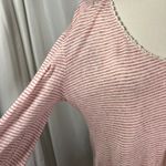 Sundance Linen Long Sleeve V Neck Top Pink Stripe Lightweight Made in Portugal M Photo 3